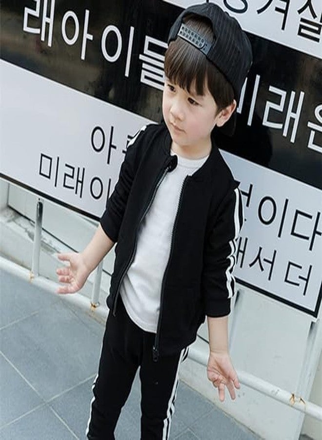 Ameeha Kids Winter Wear Casual Clothing Set for Baby Boy Girl (1 Years-2 Years, Black-Strip) - Image 3