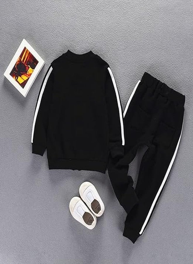 Ameeha Kids Winter Wear Casual Clothing Set for Baby Boy Girl (1 Years-2 Years, Black-Strip) - Image 2