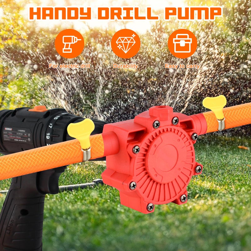 TRESSON Portable Self Priming Water Drill Pump Attachment,Self Priming Pump Attachment for Drills with Suction and Discharge Hose for Water Oil Fluid Transfer - Image 5