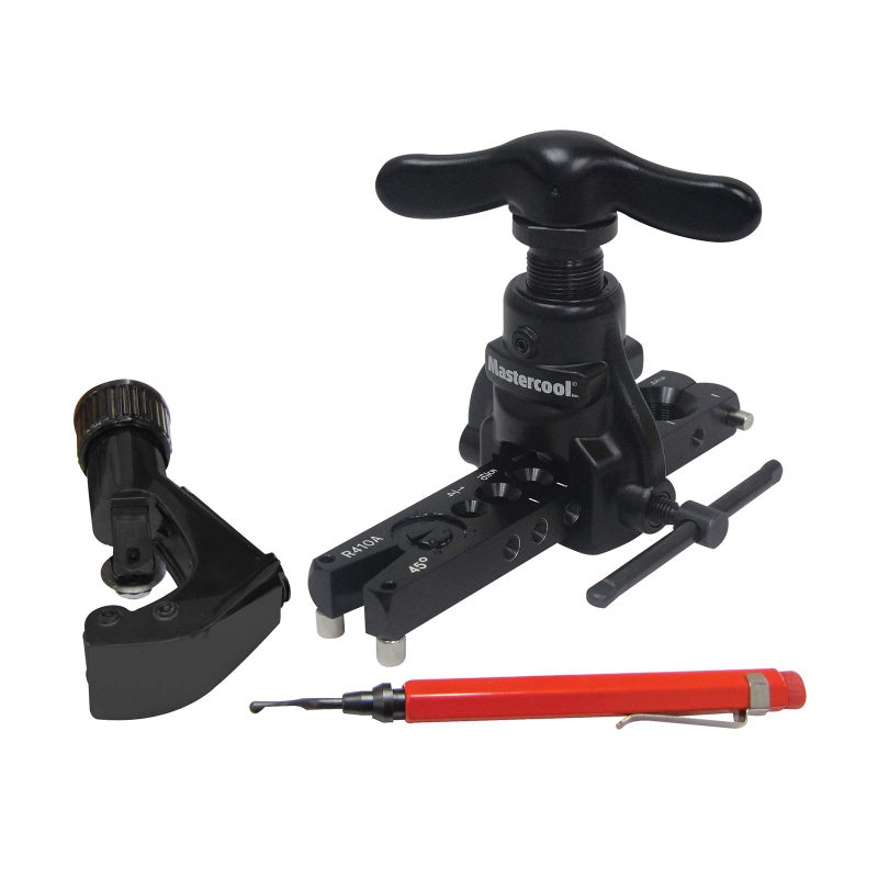 Mastercool 70058A Eccentric Flaring Tool Kit  Includes Cutter Reamer and Tool  14 to 34 Tubing  45 SAE Flares  HVAC and Automotive