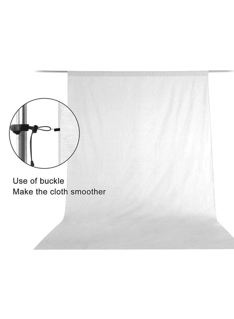 Photography White Backdrops for Wall Mounted Setup Photoshoot Pure White Screen Cloth Sheet Background Zoom Polyester Photo Back Drop Pack for Party Photo Video Shoot 3 x 2 m - Image 5