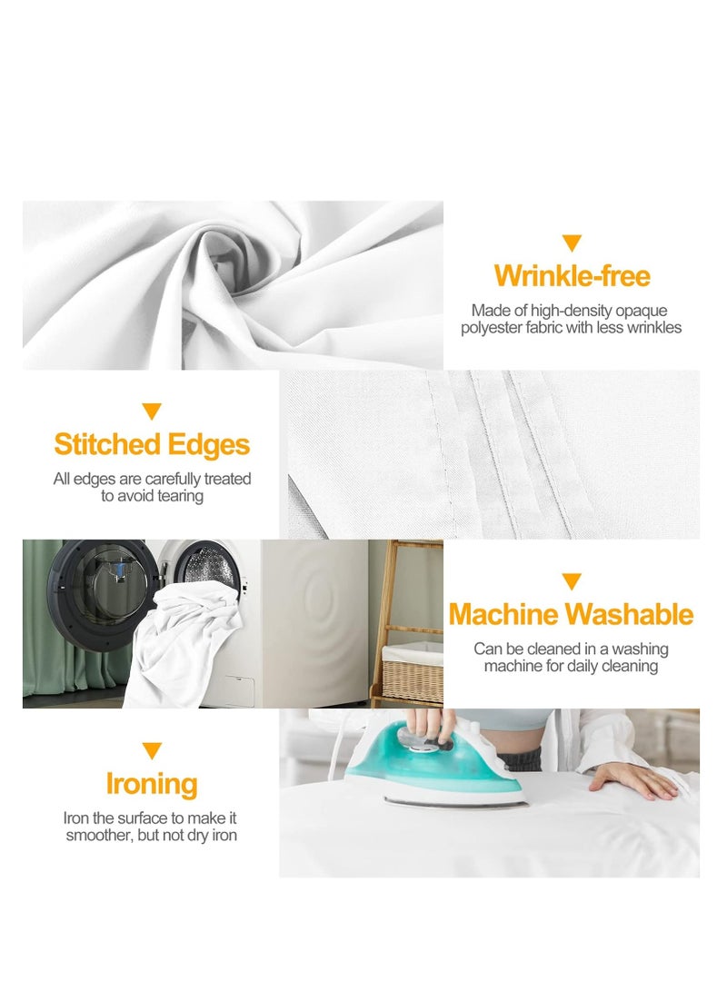 Photography White Backdrops for Wall Mounted Setup Photoshoot Pure White Screen Cloth Sheet Background Zoom Polyester Photo Back Drop Pack for Party Photo Video Shoot 3 x 2 m - Image 4