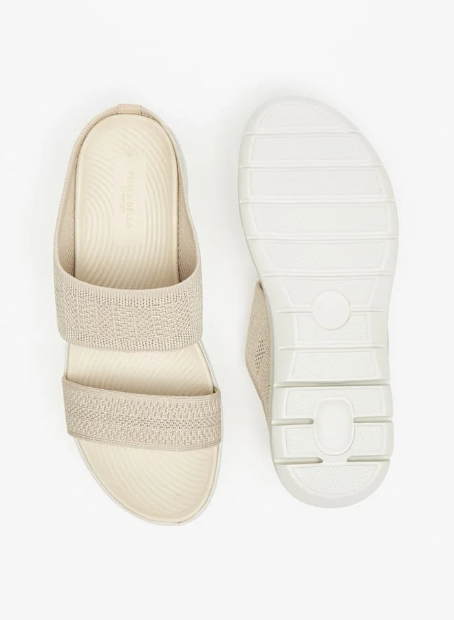 Flora Bella By Shoexpress Women's Textured Slip-On Sandals Ramadan Collection