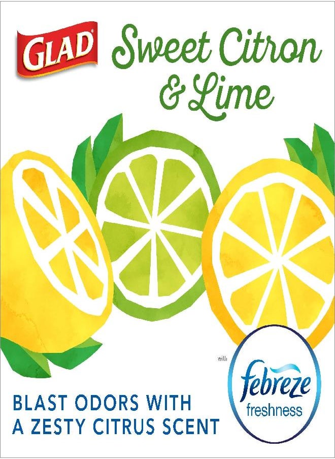 Glad - Glad OdorShield Small Drawstring Trash Bags, Sweet Citron & Lime, 80 Count - Image 1