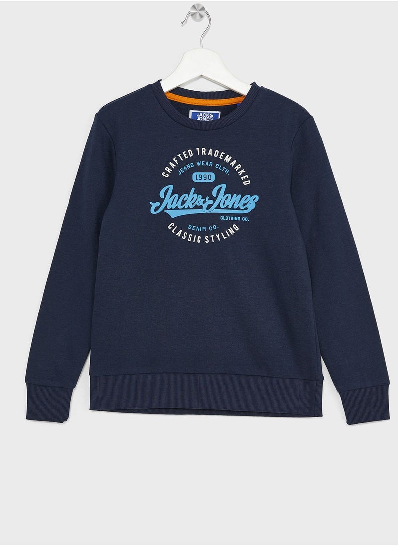 Jack & Jones Junior - Kids Logo Crew Neck Sweatshirt - Image 1