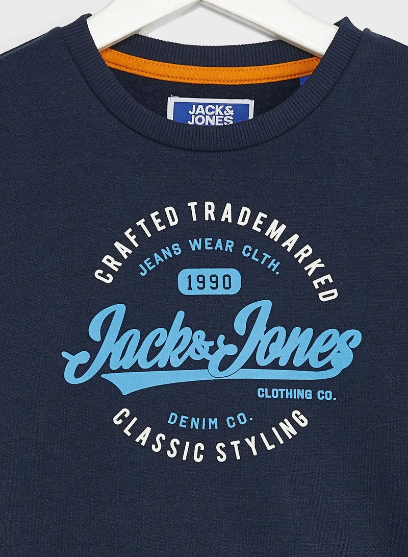 Jack & Jones Junior Kids Logo Crew Neck Sweatshirt
