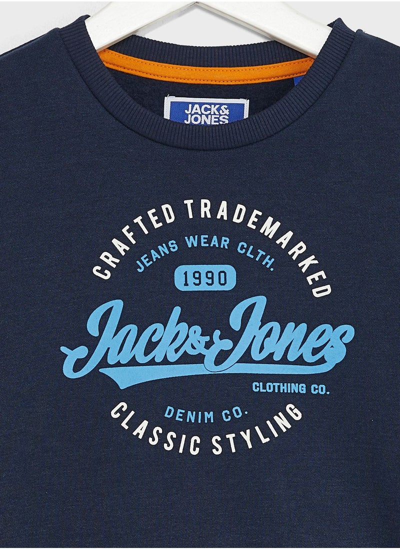 Jack & Jones Junior - Kids Logo Crew Neck Sweatshirt - Image 1