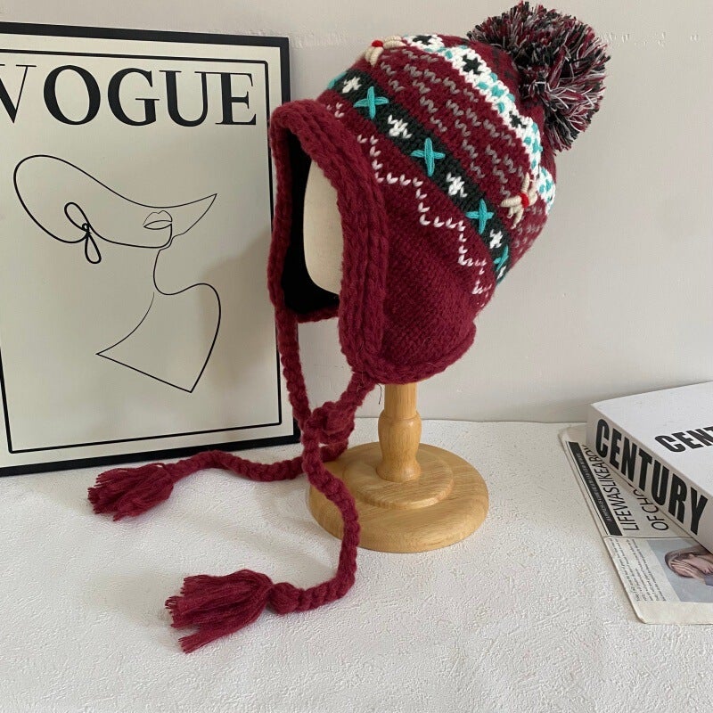 Pom-pom Beanie Women  Winter Tassel Ski Travel Hat Acrylic - Image 4