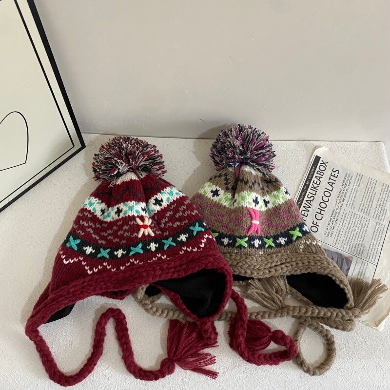 Pom-pom Beanie Women  Winter Tassel Ski Travel Hat Acrylic - Image 3