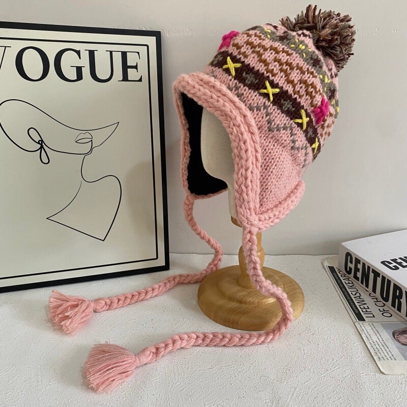 Pom-pom Beanie Women  Winter Tassel Ski Travel Hat Acrylic - Image 1