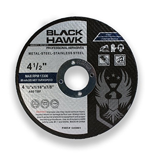 BHA Metal and Stainless Steel Cut Off Wheels for Angle Grinders, 4.5” x 1/16” x 7/8” - 25 Pack - Image 1