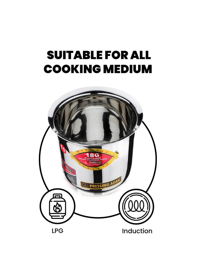 EUROstyle KITCHENWARE COOK WITH COMFORT Eurostyle Adak Stainless Steel Pot Cookware 14L Capacity Silver EUS_P_Adak_14L  - Image 3