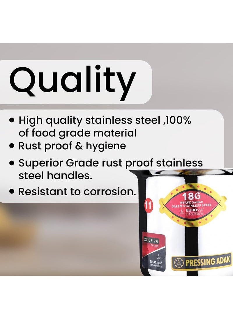 EUROstyle KITCHENWARE COOK WITH COMFORT Eurostyle Adak Stainless Steel Pot Cookware 14L Capacity Silver EUS_P_Adak_14L  - Image 2