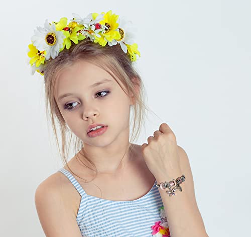 DS Charm Bracelets for girls,exquisite cute cartoon friendship Silver bracelets Stainless Steel Bangle with birthday Gift box, Adjustable girls jewelry Suitable for holiday gifts (Silver-butterfly3) - Image 4