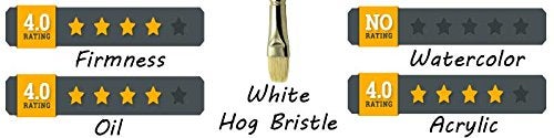 ZEM BRUSH White Hog Bristle Stiff Fan Brush Set Size 2,4,6,8 - Image 5