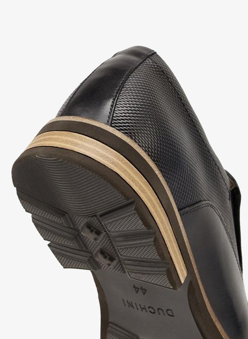 DUCHINI Men'S Leather Solid Slip-On Loafers - Image 4