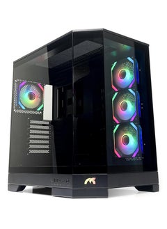 Tortox Tortox Prism Triple Glass Panel ATX/M-ATX Gaming PC Case with 7*ARGB PWM Fans, Type-C USB Port, Supports 360MM Radiator, 7 Expansion Slot, Included GPU stand- Gaming Case (Black)  - Image 1