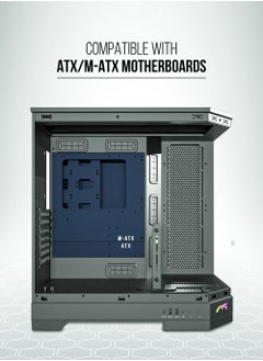 Tortox Tortox Prism Triple Glass Panel ATX/M-ATX Gaming PC Case with 7*ARGB PWM Fans, Type-C USB Port, Supports 360MM Radiator, 7 Expansion Slot, Included GPU stand- Gaming Case (Black)  - Image 4