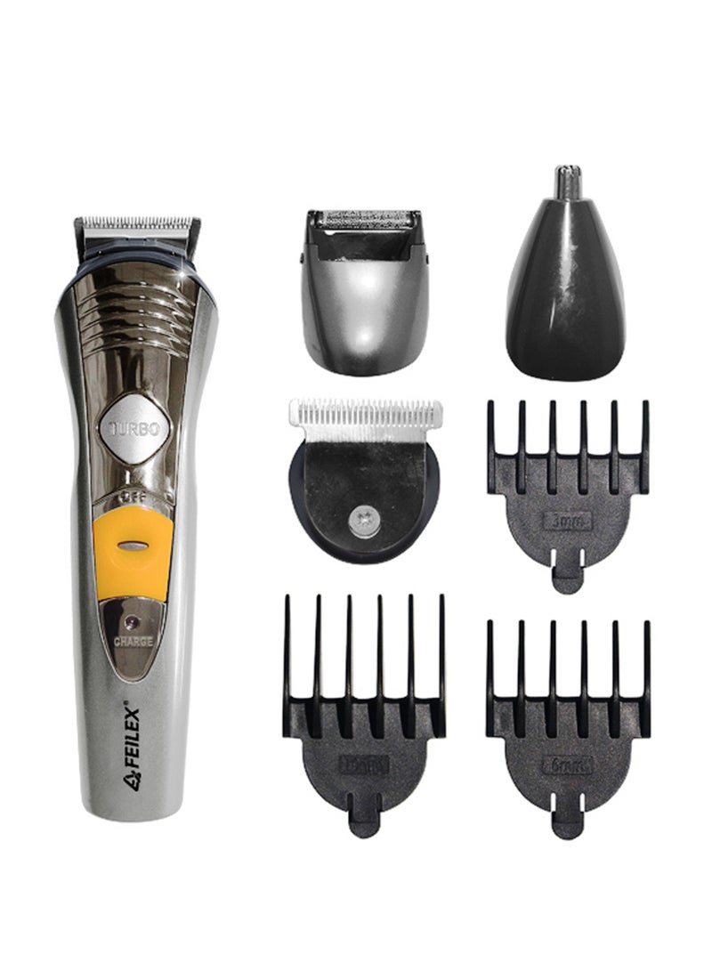 فيليكس ماكينة حلاقة شعر الوجه والجسم القابلة لإعادة الشحن 4 في 1 فضي - Image 2