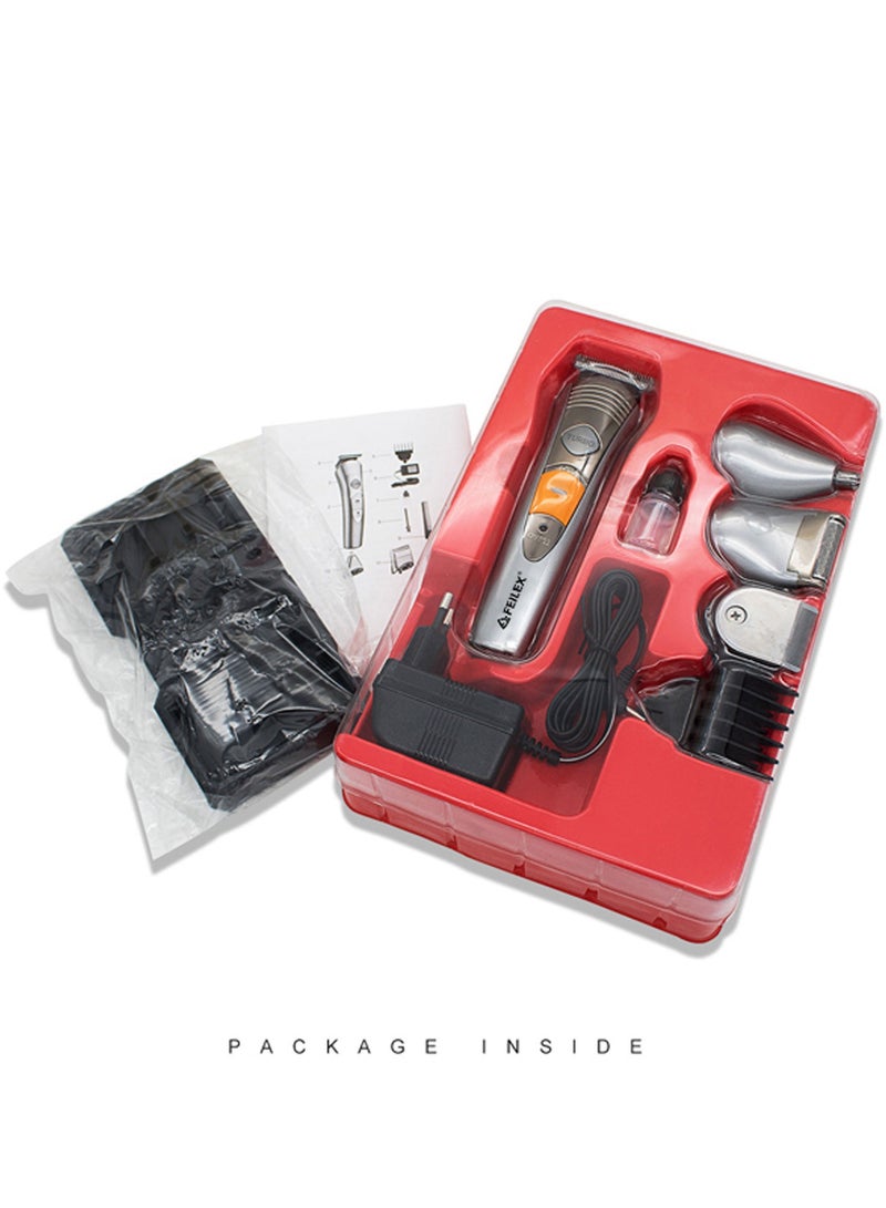 فيليكس ماكينة حلاقة شعر الوجه والجسم القابلة لإعادة الشحن 4 في 1 فضي - Image 3