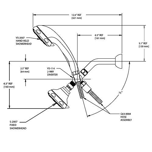 Speakman VS-232007 Napa Anystream 2-Way Shower Combination, 2.5 GPM, Polished Chrome - Image 3