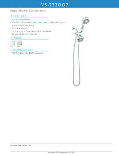 Speakman VS-232007 Napa Anystream 2-Way Shower Combination, 2.5 GPM, Polished Chrome - Image 4