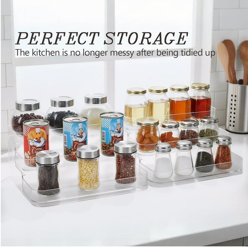 سواستو رف تخزين مستحضرات التجميل والمكياج من الأكريليك من سواساتو، حامل عرض ثلاثي الطبقات - شفاف، مناسب لطاولة الزينة والحمام - حامل عطور شفاف ذو سعة كبيرة - Image 3