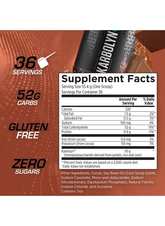 EFX SPORTS Karbolyn Fuel | Fast-Absorbing Carbohydrate Powder | Carb Load, Sustained Energy, Quick Recovery | Stimulant Free | 37 Servings (Chocolate Overload) - Image 2