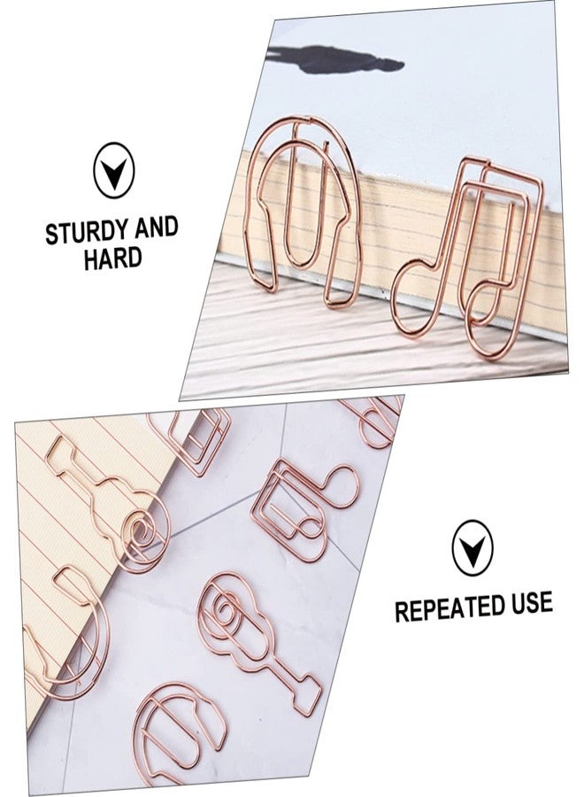 KALLORY 12Pcs Creative Musical Instrument Notes Shaped Paper Clips Mixed Style Clips for Office Bookmarks Notebooks Calendars Scrapbooks and More - Image 5