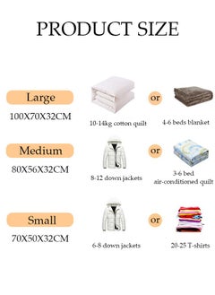 DUNISO Vacuum Space Saver Bag, 5 Pack Large Size Reusable Vacuum Storage Bag(100 x 70 x 32 cm), Vacuum Seal Storage Bag with Hand Pump, Suitable for cotton quilt, blanket, clothing  - Image 4