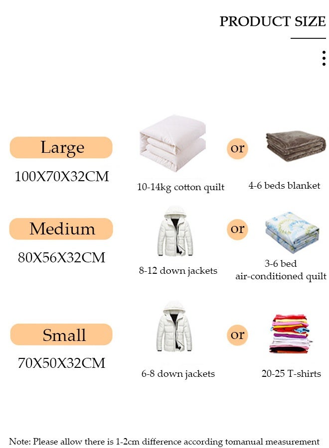 DUNISO حقيبة توفير مساحة الفراغ، عبوة من 5 أكياس تخزين مفرغة من الهواء قابلة لإعادة الاستخدام كبيرة الحجم (100 × 70 × 32 سم)، حقيبة تخزين محكمة الغلق مع مضخة يدوية، مناسبة لحاف القطن، البطانية، الملابس - Image 2