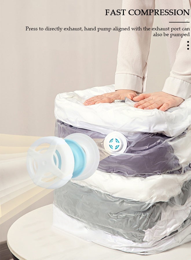 DUNISO حقيبة توفير مساحة الفراغ، عبوة من 5 أكياس تخزين مفرغة من الهواء قابلة لإعادة الاستخدام كبيرة الحجم (100 × 70 × 32 سم)، حقيبة تخزين محكمة الغلق مع مضخة يدوية، مناسبة لحاف القطن، البطانية، الملابس - Image 3