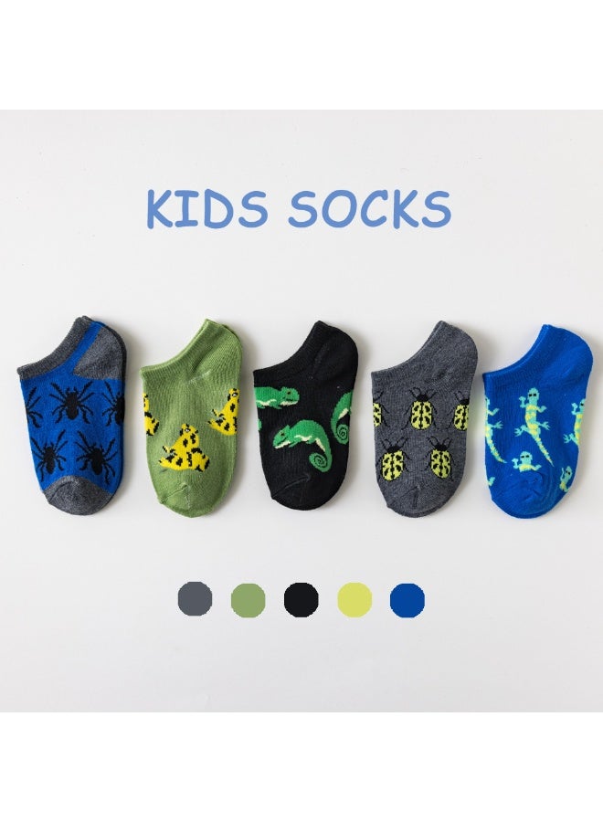 KUYING New Baby Breathable Mesh Boat Socks Invisible Short Style 5 Pair Set