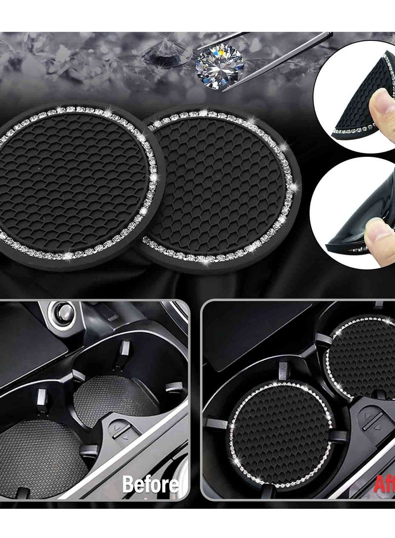 SYOSI Car Steering Wheel Logo Decorative Diamond Sticker for Mazda DIY Bling Car Steering Wheel Accessories Interior for Mazda 3 / 6 / CX-3 / CX-4 / CX5 / CX9 with 2 Pack Anti-Slip Silicone Car Coasters - Image 3