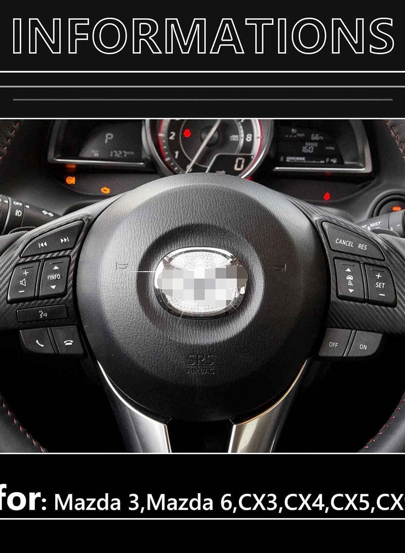 SYOSI Car Steering Wheel Logo Decorative Diamond Sticker for Mazda DIY Bling Car Steering Wheel Accessories Interior for Mazda 3 / 6 / CX-3 / CX-4 / CX5 / CX9 with 2 Pack Anti-Slip Silicone Car Coasters - Image 4