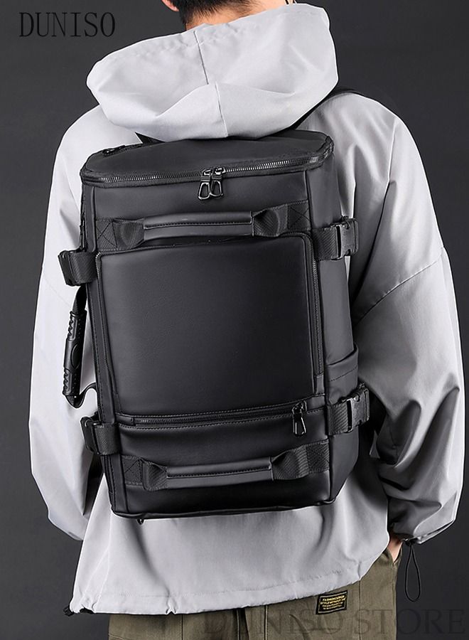 DUNISO Travel Backpack for Men Laptop Backpack Multi-fonction Flight Approved Luggage Carry On Handbag Water Resistant and Large Capacity Crossbody Bag for Weekender Overnight Large Daypack Black - Image 2