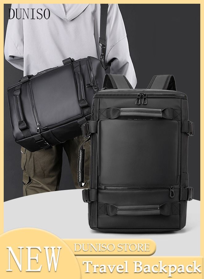 DUNISO Travel Backpack for Men Laptop Backpack Multi-fonction Flight Approved Luggage Carry On Handbag Water Resistant and Large Capacity Crossbody Bag for Weekender Overnight Large Daypack Black - Image 1