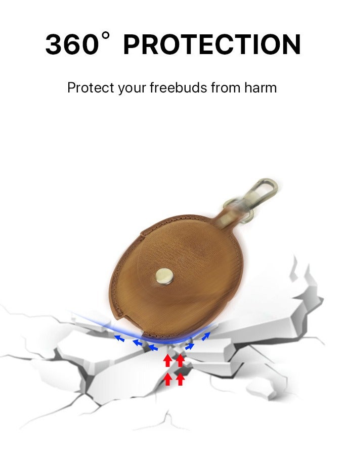 general Vintage Leather Case Cover, Full Protective Case Accessories Skin Cover for HUAWEI Freebuds 5 Earbuds Charging Case - Image 2