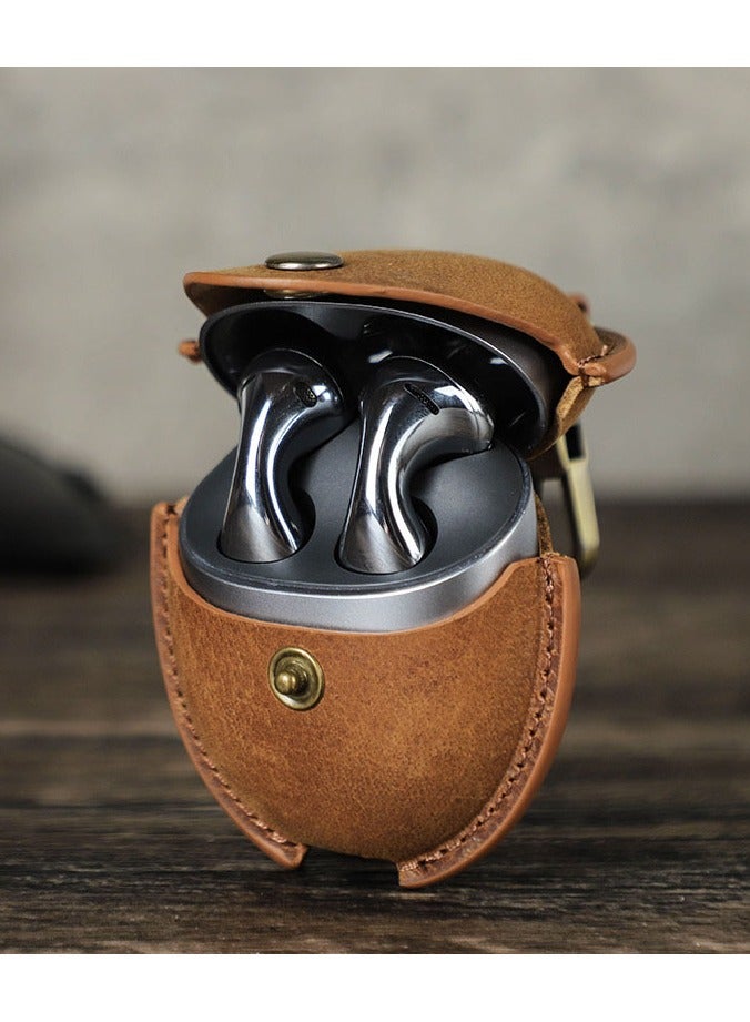 general Vintage Leather Case Cover, Full Protective Case Accessories Skin Cover for HUAWEI Freebuds 5 Earbuds Charging Case - Image 4