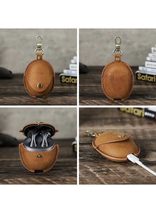 general Vintage Leather Case Cover, Full Protective Case Accessories Skin Cover for HUAWEI Freebuds 5 Earbuds Charging Case - Image 5