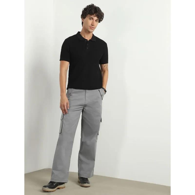 NOBERO  Black Cotton Relaxed Fit Polo T-Shirt for Men for Men | Best Price UAE