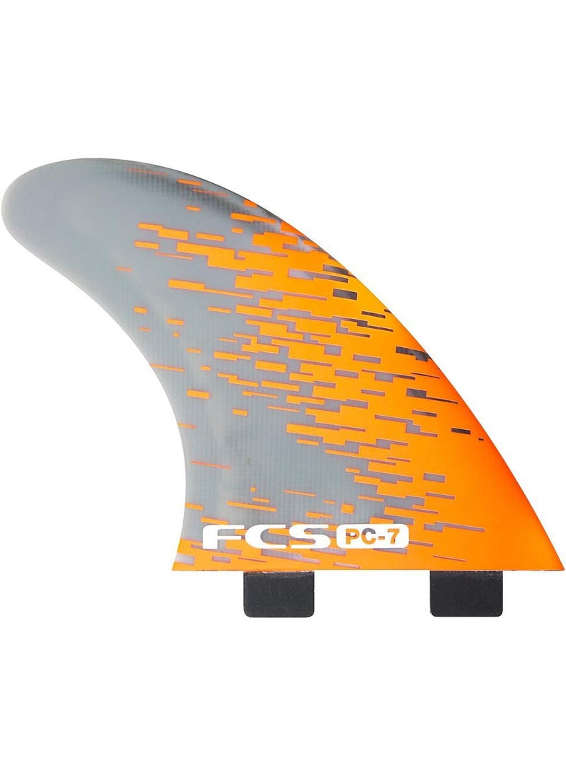 FCS FCS PC7 Performance Core Surfboard Tri Fin Set  Large  Orange Smoke 
