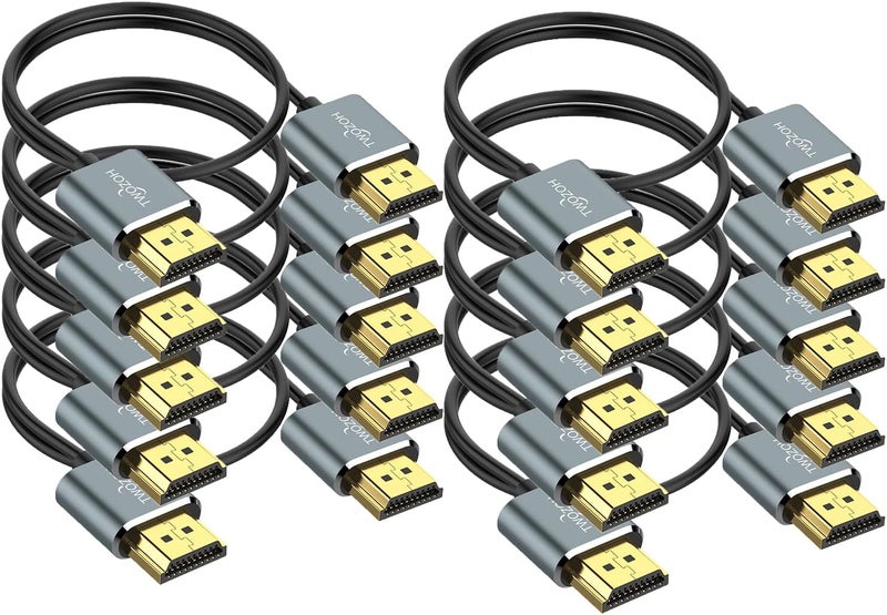 توزوه كابل توزوه النحيف 4K HDMI بطول 1.6 قدم عبوة من 10، كابل HDMI فائق النحافة والمرونة من HDMI إلى HDMI 2.0 يدعم 4K/60HZ 18gbps للكمبيوتر المحمول، الشاشة، PS5، PS4، Xbox One، Fire TV - Image 1