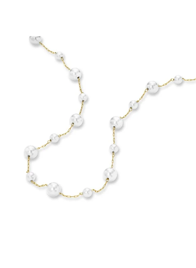 POLICE POLICE Opaline Gold-Plated Necklace - Lustrous White Pearls for Timeless Elegance