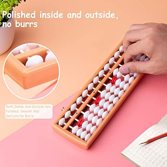 SOROBAN, PLASTIC ABACUS WITH 13 ROWS, CHINESE CALCULATOR, COUNTING TOOL WITH RESET BUTTON - Image 5