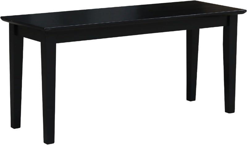 IC INTERNATIONAL CONCEPTS IC INTERNATIONAL CONCEPTS Shaker Style Bench RealSolid Parawood KitchenDining Sturdy  Reliable Seating Easy Assembly 39W x 14D x 18H 450 Lbs Wt Capcity Black  - Image 1