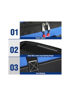 WORKPRO WORKPRO Tool Bag 16-inch, Multi-pockets Heavy Duty Tool Bag with Waterproof Plastic Hard Base, Wide Open Mouth Heavy Duty Electricians Tool Bag with Adjustable Shoulder Strap  - Image 3