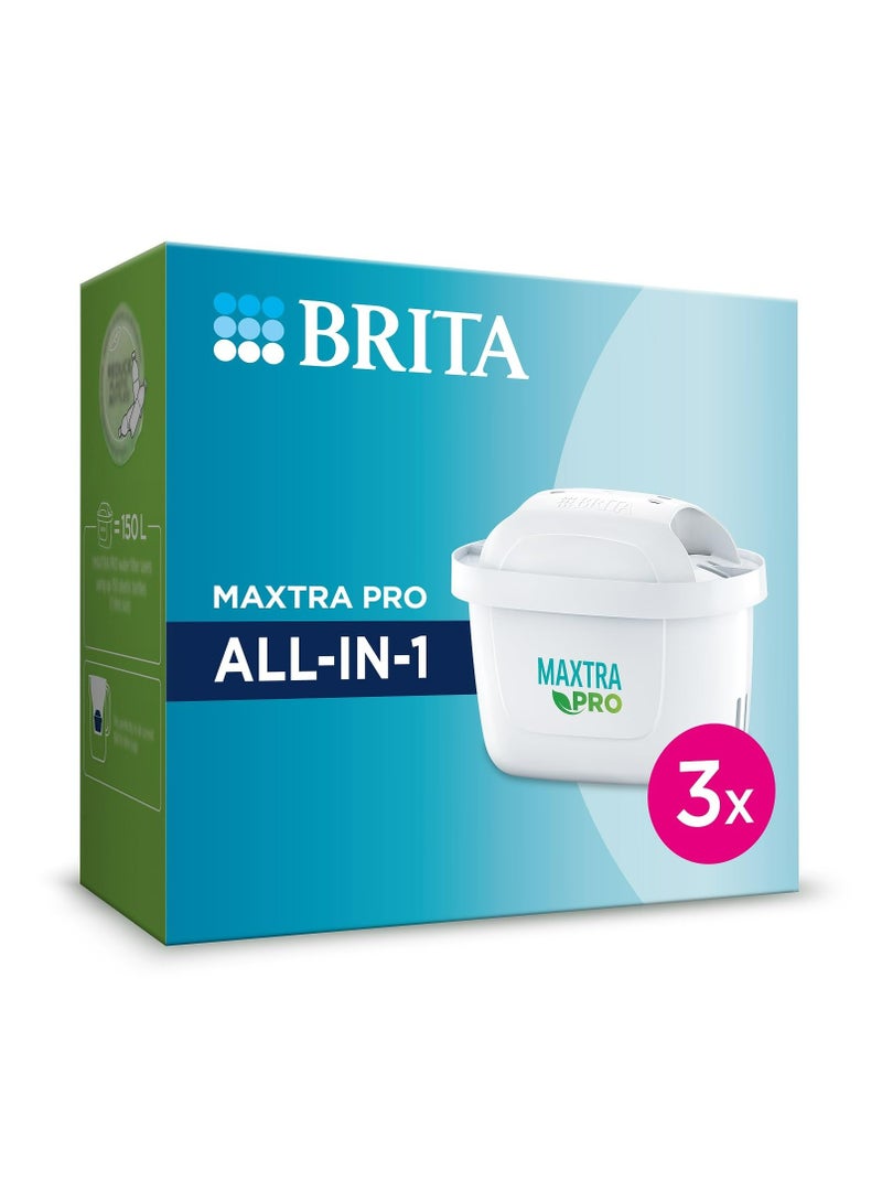 BRITA فلتر تنقية المياه البديل Maxtra Pro Allin1، عبوة من 3 قطع - Image 1