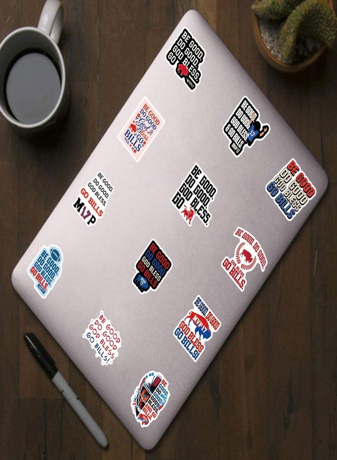 CPORER 55Pcs Be Good Do Good God Bless Go Bills Stickers Funny Football Sports Sticker Inspirational Quote Decal Waterproof Vinyl for Laptop, Water Bottle, Skateboard, Scrapbooking, Party Favors - Image 4