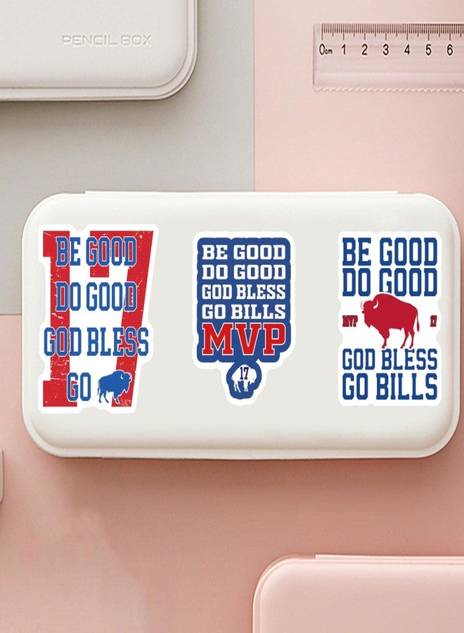 CPORER 55Pcs Be Good Do Good God Bless Go Bills Stickers Funny Football Sports Sticker Inspirational Quote Decal Waterproof Vinyl for Laptop, Water Bottle, Skateboard, Scrapbooking, Party Favors - Image 3